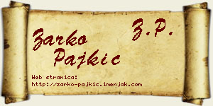 Žarko Pajkić vizit kartica